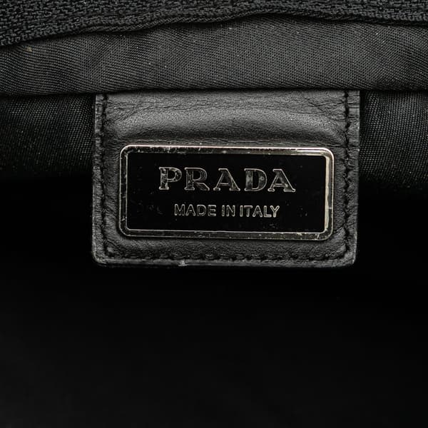 Pre-owned Prada Tessuto Zip Top Shoulder Bag Black