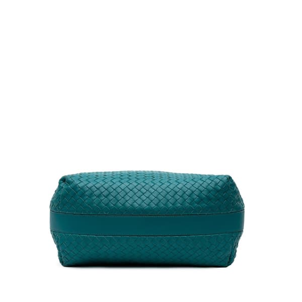 Pre-owned Bottega Veneta Nappa Intrecciato Shoulder Bag Blue