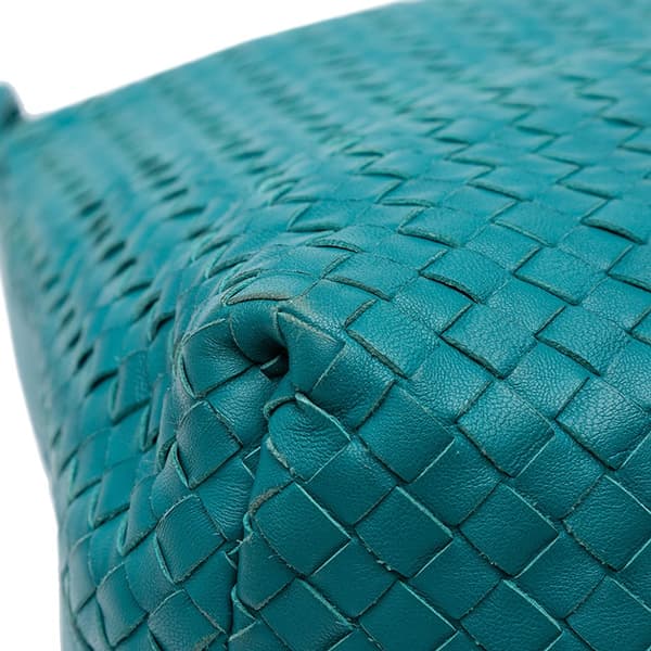 Pre-owned Bottega Veneta Nappa Intrecciato Shoulder Bag Blue