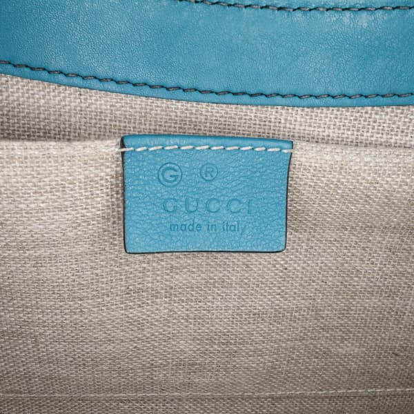 Pre-owned Gucci Medium Microguccissima Emily Shoulder Bag Blue