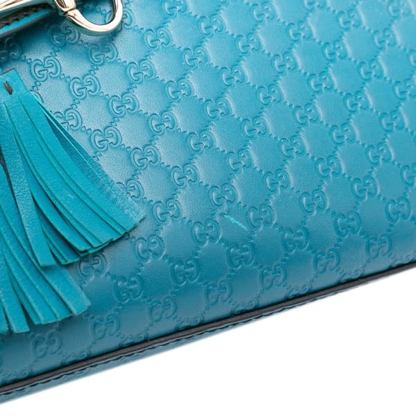 Pre-owned Gucci Medium Microguccissima Emily Shoulder Bag Blue
