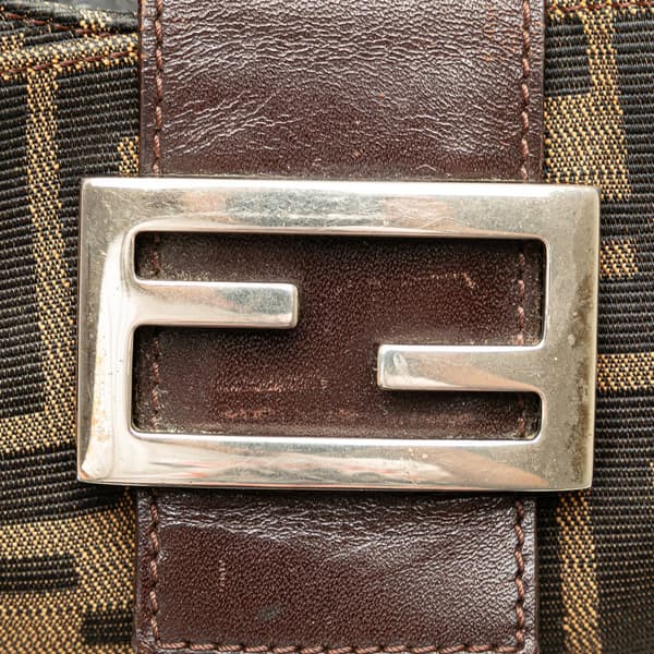 Pre-owned Fendi Zucca Canvas Shoulder Bag Brown