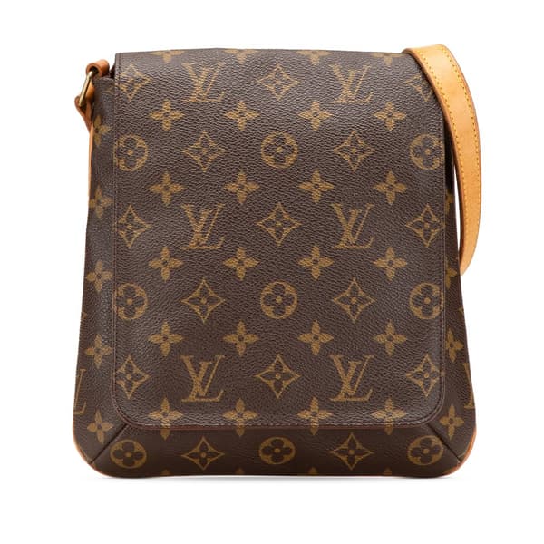 Pre-owned Louis Vuitton Monogram Musette Salsa Short Strap Brown