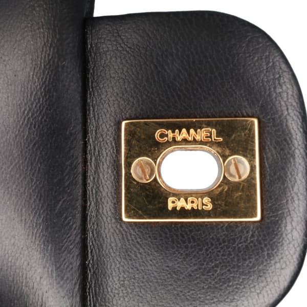 Pre-owned Chanel Small Classic Lambskin Double Flap Black