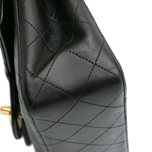 Pre-owned Chanel Small Classic Lambskin Double Flap Black