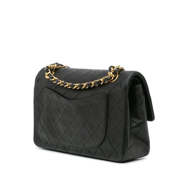 Pre-owned Chanel Small Classic Lambskin Double Flap Black