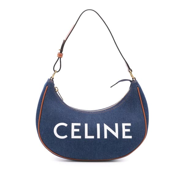 Pre-owned Celine Denim Ava Shoulder Bag Blue