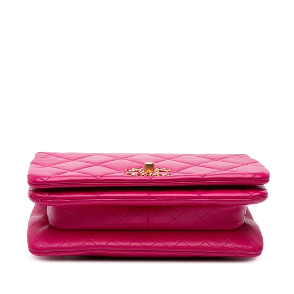 Pre-owned Chanel Small Quilted Lambskin On And On Chain Flap Pink