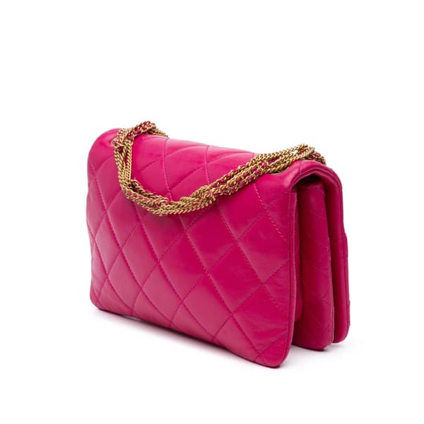 Pre-owned Chanel Small Quilted Lambskin On And On Chain Flap Pink