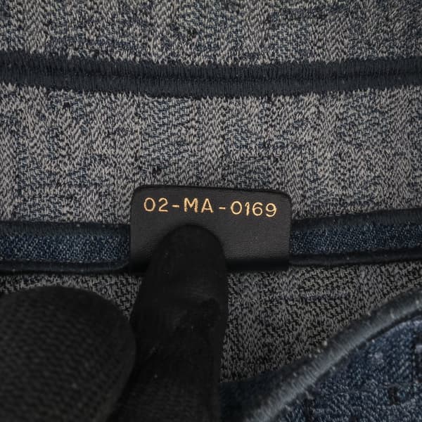 Pre-owned Dior Oblique Embroidered Denim Saddle Bag Blue