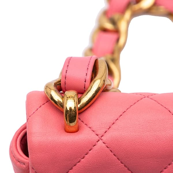 Pre-owned Chanel Mini Quilted Lambskin Funky Town Flap Pink
