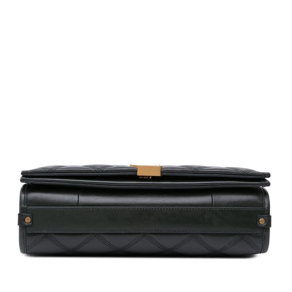 Pre-owned Saint Laurent Small Quilted Lambskin Becky Chain Shoulder Bag Green