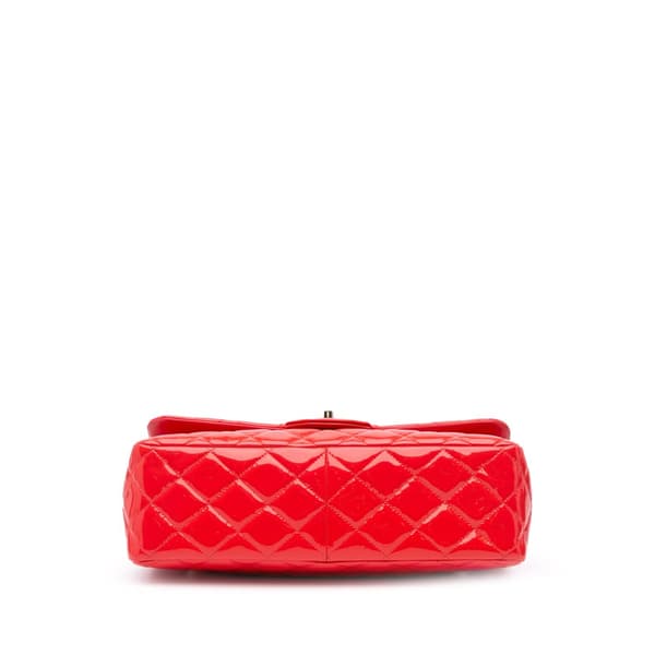 Pre-owned Chanel Jumbo Classic Patent Double Flap Red