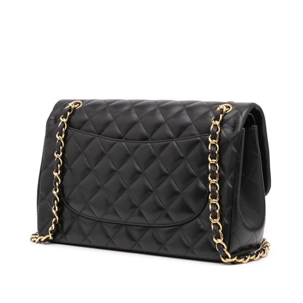Pre-owned Chanel Jumbo Classic Lambskin Double Flap Black
