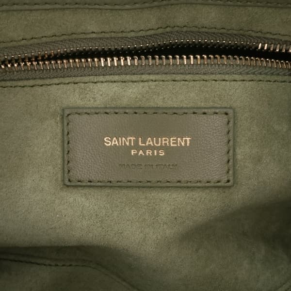 Pre-owned Saint Laurent Leather Le 5 a 7 Shoulder Bag Green