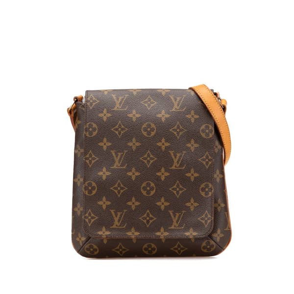 Pre-owned Louis Vuitton Monogram Musette Salsa Short Strap Brown
