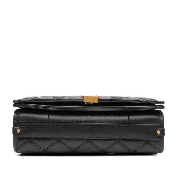 Pre-owned Saint Laurent Mini Quilted Lambskin Becky Chain Bag Black