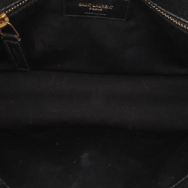 Pre-owned Saint Laurent Mini Quilted Lambskin Becky Chain Bag Black