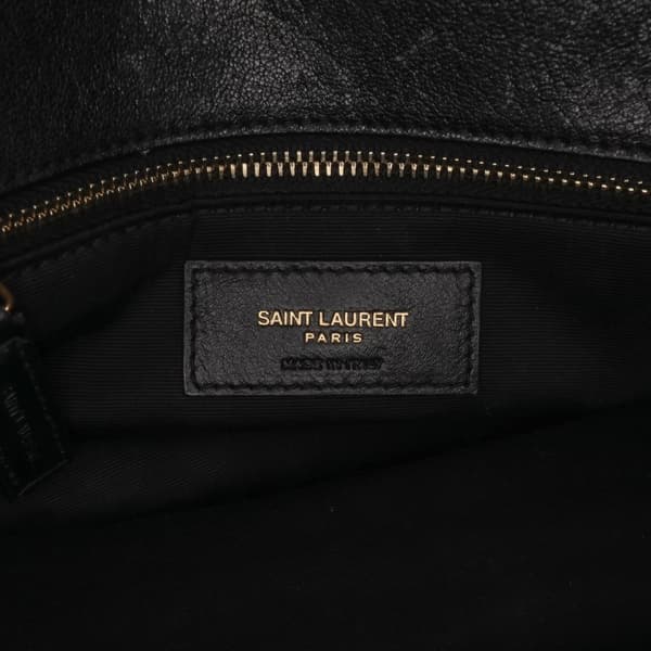 Pre-owned Saint Laurent Mini Quilted Lambskin Becky Chain Bag Black