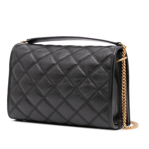 Pre-owned Saint Laurent Mini Quilted Lambskin Becky Chain Bag Black