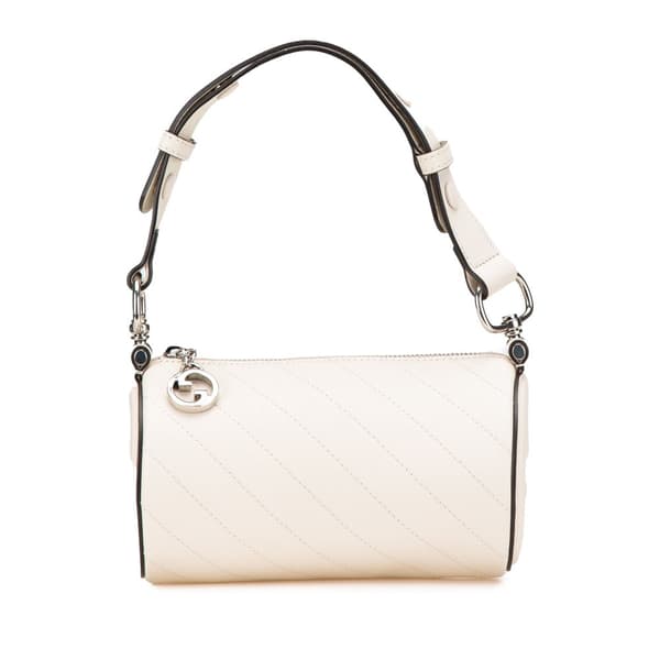 Pre-owned Gucci Mini Leather Blondie Shoulder Bag White