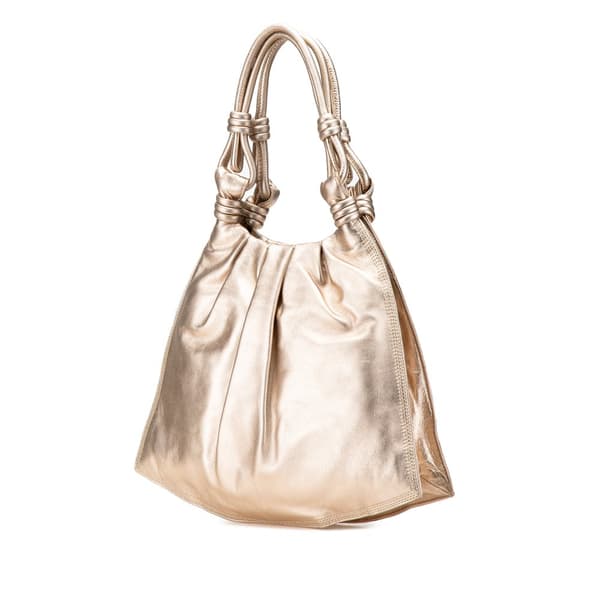 Pre-owned LOEWE Nappa Flamenco Knot Shoulder Bag Gold
