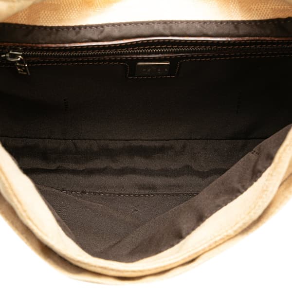 Pre-owned Fendi Zucca Canvas Shoulder Bag Brown