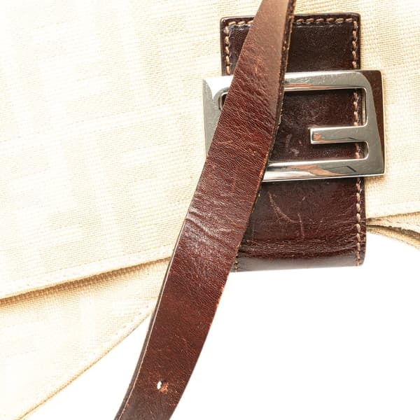 Pre-owned Fendi Zucca Canvas Shoulder Bag Brown
