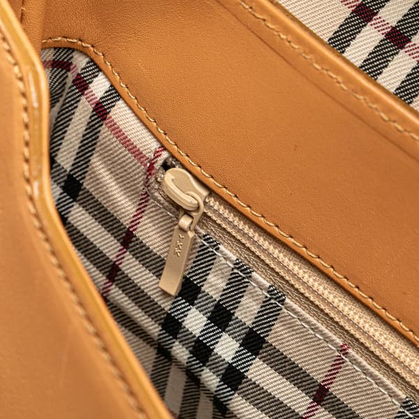 Pre-owned Burberry Leather Flap Shoulder Bag Brown