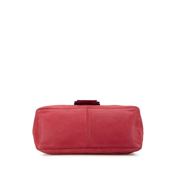 Pre-owned Fendi Shimmer Leather Mamma Forever Shoulder Bag Red