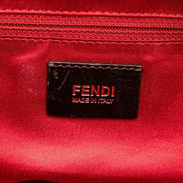 Pre-owned Fendi Shimmer Leather Mamma Forever Shoulder Bag Red
