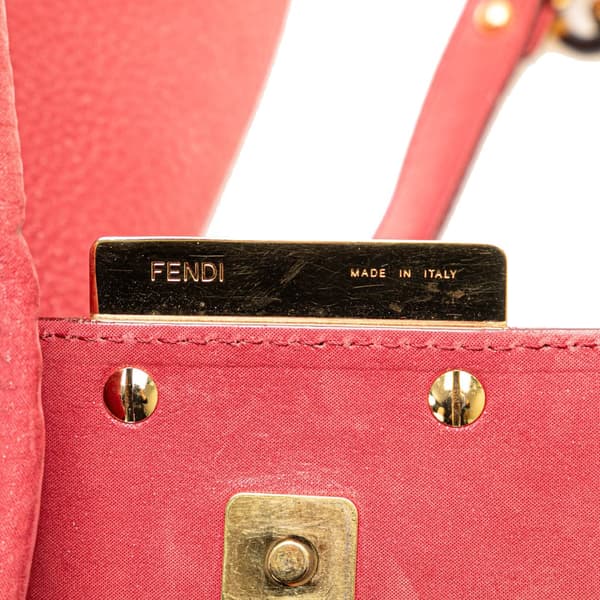 Pre-owned Fendi Shimmer Leather Mamma Forever Shoulder Bag Red