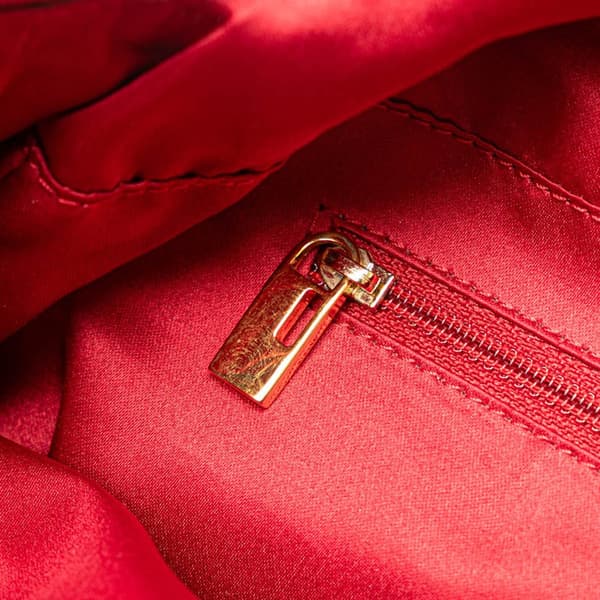 Pre-owned Fendi Shimmer Leather Mamma Forever Shoulder Bag Red