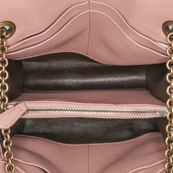 Pre-owned Bottega Veneta Nappa Intrecciato Chain Wallet Pink