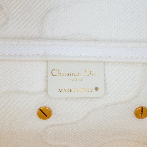 Pre-owned Dior Embroidered Canvas Camouflage Saddle Bag White