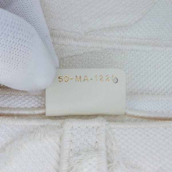 Pre-owned Dior Embroidered Canvas Camouflage Saddle Bag White