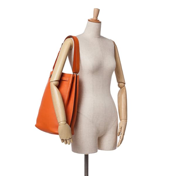 Pre-owned Hermès Togo So Kelly 26 Orange