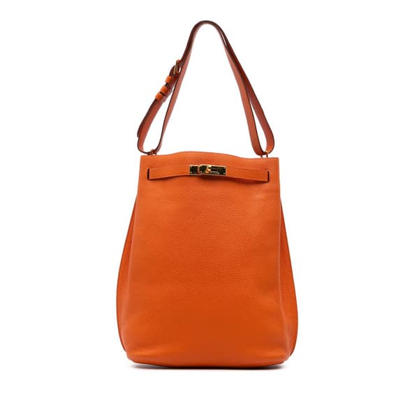 Pre-owned Hermès Togo So Kelly 26 Orange