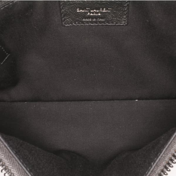 Pre-owned Saint Laurent Baby Crocodile Embossed Leather Monogram Niki Shoulder Bag Black