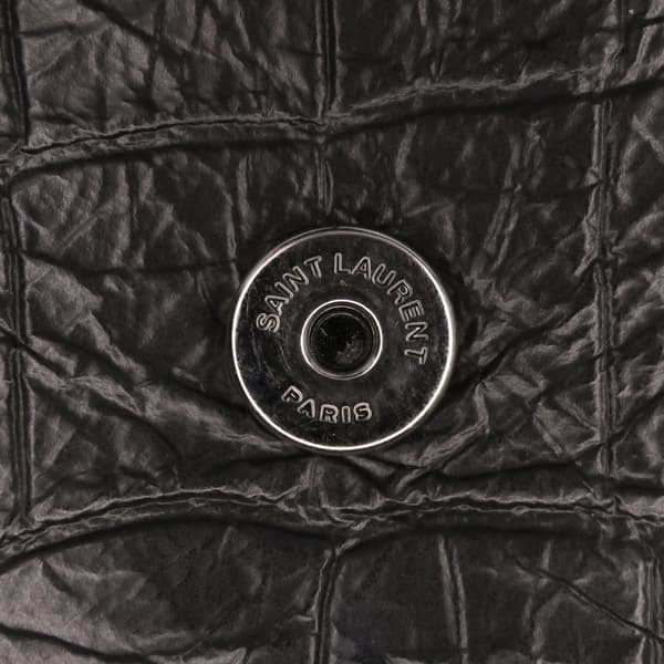 Pre-owned Saint Laurent Baby Crocodile Embossed Leather Monogram Niki Shoulder Bag Black
