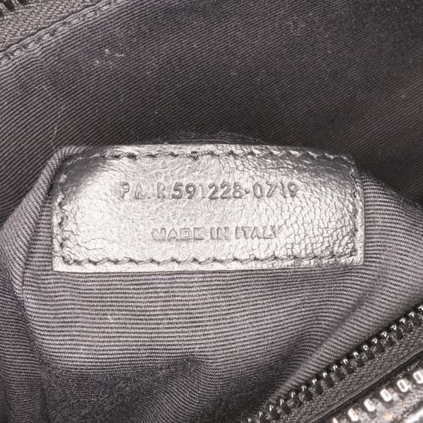 Pre-owned Saint Laurent Baby Crocodile Embossed Leather Monogram Niki Shoulder Bag Black