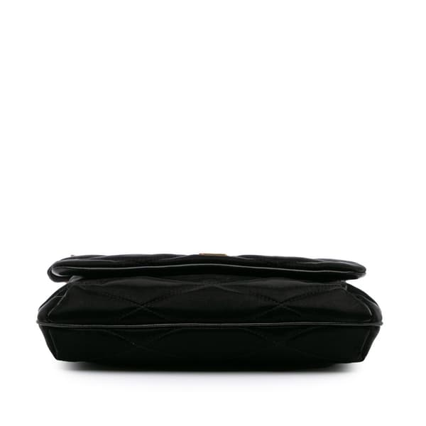 Pre-owned Saint Laurent Quilted Satin Le 57 Shoulder Bag Black