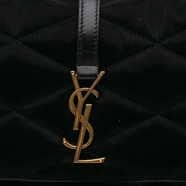 Pre-owned Saint Laurent Quilted Satin Le 57 Shoulder Bag Black