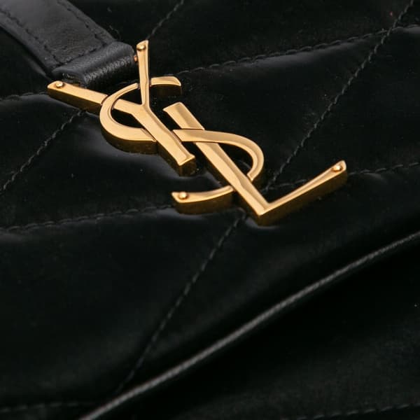 Pre-owned Saint Laurent Quilted Satin Le 57 Shoulder Bag Black