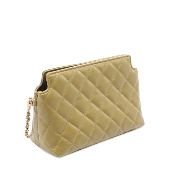 Pre-owned Chanel Quilted Lambskin Leo Shoulder Bag Green