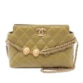 Pikkukuva 1 / 6: Pre-owned Chanel Quilted Lambskin Leo Shoulder Bag Green