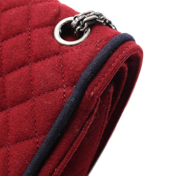 Pre-owned Chanel Paris-Salzburg Reissue 2.55 Quilted Wool Double Flap 225 Red