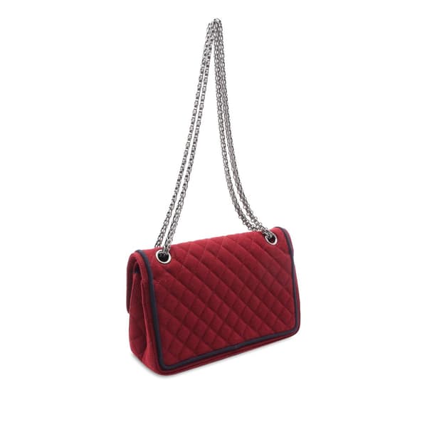 Pre-owned Chanel Paris-Salzburg Reissue 2.55 Quilted Wool Double Flap 225 Red
