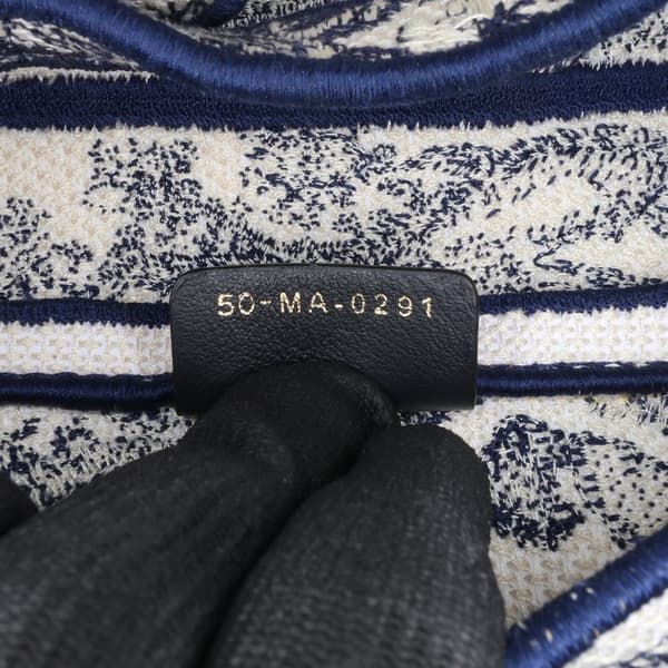 Pre-owned Dior Canvas Embroidered Toile de Jouy Saddle Bag Blue