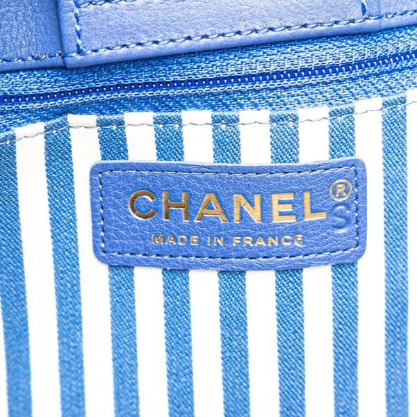 Pre-owned Chanel Chevron Calfskin Coco Envelope Shoulder Bag Blue